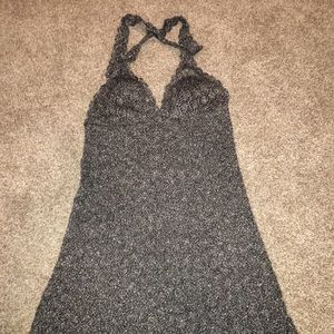 Becca Black and Pewter crochet swimwear coverup